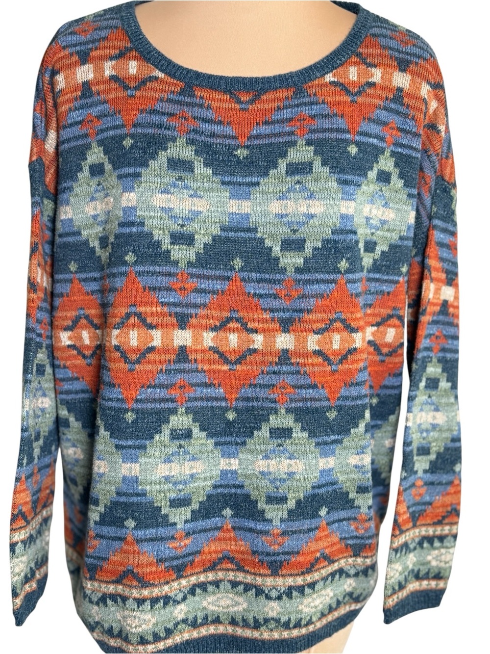 Denim & Supply Ralph Lauren Southwestern Print Sweater XL Cotton Boho Aztec